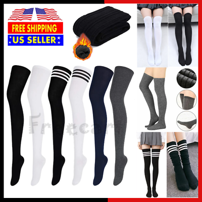 #ad #ad Girls Ladies Women Thigh High Over the Knee Socks Extra Long Cotton Stockings US