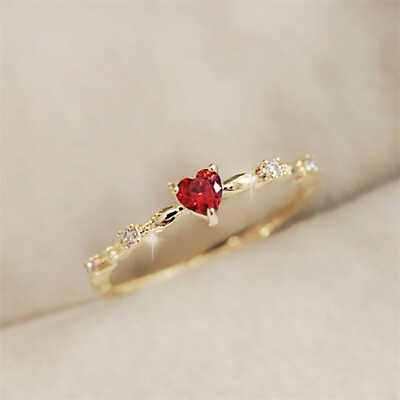 #ad #ad Elegant Wedding 18k Yellow Gold Plated Ring Cubic Zircon Women Jewelry Sz 6 10
