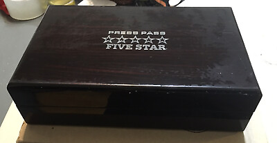 #ad Five Star Press Pass Decorative Display Wooden Box Case Card Holder Box