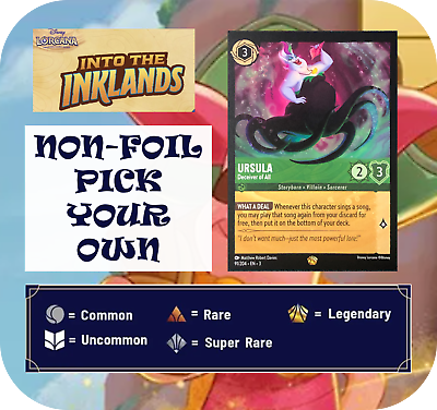 #ad Disney Lorcana Into the Inklands PICK YOUR OWN NON FOIL BASE Fast Shipping