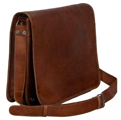 Men#x27;s Large Messenger Brown Vintage Leather Shoulder Satchel 18quot; Laptop Bag NEW
