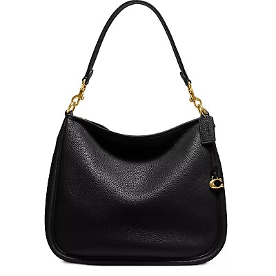 COACH Women#x27;s Soft Pebble Leather Cary Shoulder Bag Black