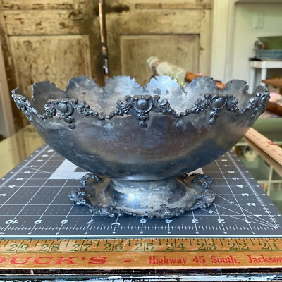 Late 1800 1900 Antique Homan Mfg Co Cincinnati Quadruple Silverplated Bowl #919