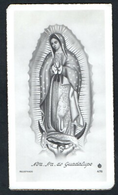 Holy card antique of Virgin de Guadalupe santino image pieuse estampa