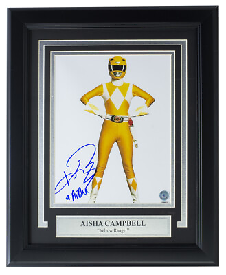 #ad Aisha Campbell Yellow Ranger Signed Framed 8x10 Power Rangers Photo BAS