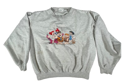 #ad Vintage Cartoon Sweatshirt Size XL Flinstones Pullover Blitzz Studios 90s