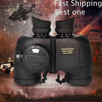 7X50 Military Marine Binoculars Waterproof W Rangefinder Compass❤GS