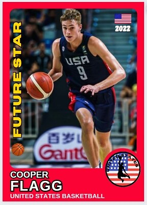 #ad 2022 Cooper Flagg United States Basketball Rookie Card USA Future Star Red