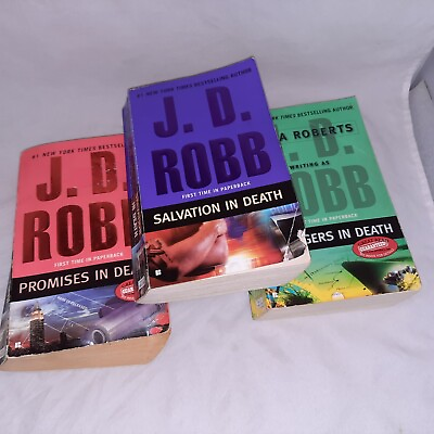#ad JD Robb Strangers Salvation Promises Death Series Nora Roberts 3 Books Paperback