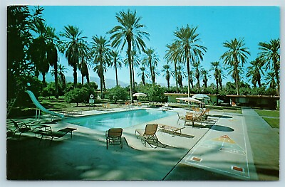 #ad Postcard CA Indio California Swimming Pool at Palm Shadow Motel X14