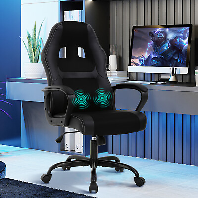 #ad Massage Gaming Chair Office Ergonomic Racing Desk Chair Swivel Computer Chair