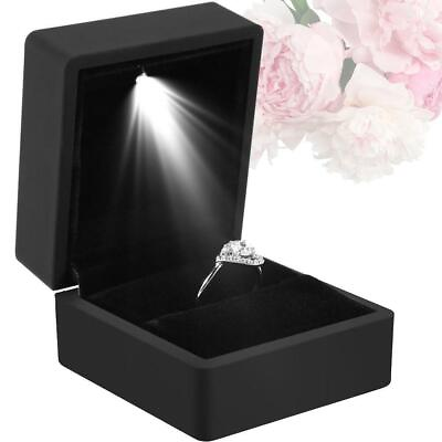 Luxury LED Lighted Ring Box Jewelry Pendant Case Engagement Wedding For Women