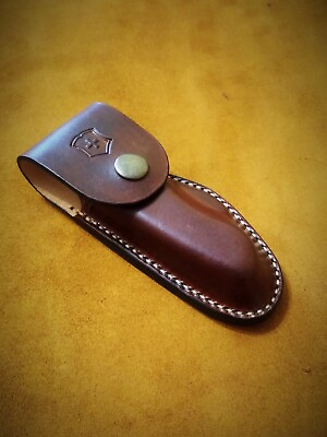 Leather holster with belt loop for Victorinox knife One Hand 111 mm