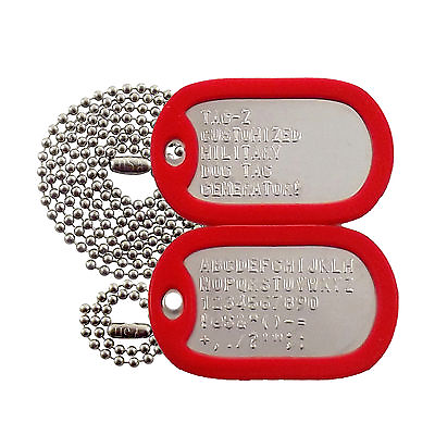 Custom Embossed Military Dog Tags 42 Silencer Colors Tag Z