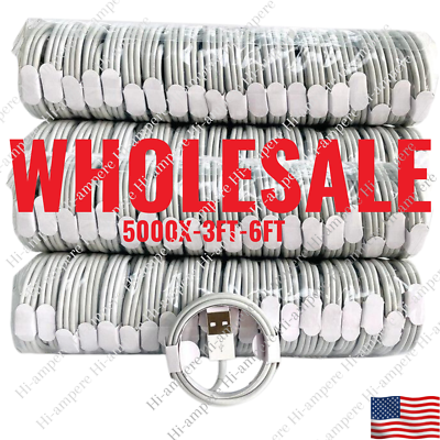 Wholesale Bulk Lot USB Cable 3Ft 6Ft For Apple iPhone 14 13 12 11 8 Charger Cord