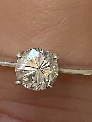 #ad STERLING CZ @.33ct SOLITAIRE RING SIZE 6.25