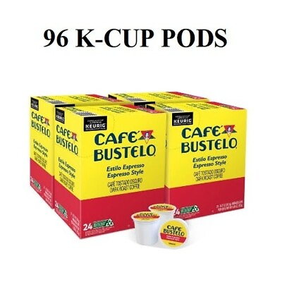 #ad Café Bustelo Espresso Style Dark Roast Coffee K Cup Pods 96 ct. Not ship to CA