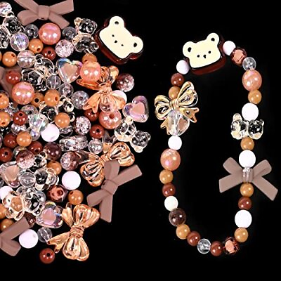 #ad 160Pcs Acrylic Assorted Beads，Butterfly Flower Heart Candy Beads，Color Beads ...