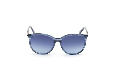 #ad Swarovski SK293 H 90W Blue W Crystals Round Plastic Sunglasses Frame 57 16 140