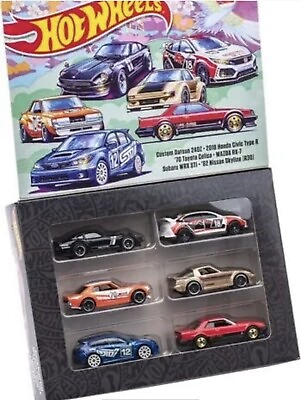#ad Hot Wheels 2023 JDM Japanese 6 Car Pack Box Set Subaru WRX Sti Skyline Civic
