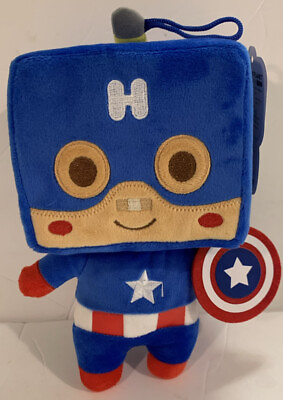 RARE Mr. Box Planet Captain America plush 8” Collectible Toy Blue Red NEW