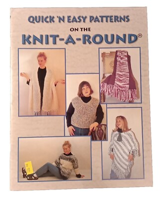 #ad Knit A Round Patterns Quick #x27;n Easy Booklet Poncho Shaw Scarf Hat Baby CW Design