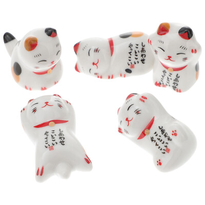 #ad Ceramic Cat Chopsticks Rests 5pcs Random Style
