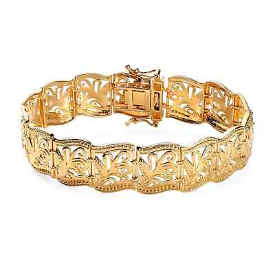 #ad #ad 18K Yellow Gold Plated Bracelet Jewelry Birthday Gifts for Women Size 7.25quot;