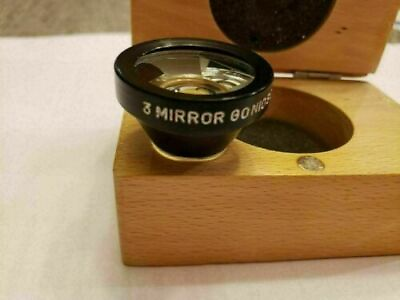 #ad 3 Three Mirror Gonioscope Gonio Lens Black With WOODEN Case FREE SHIPPING