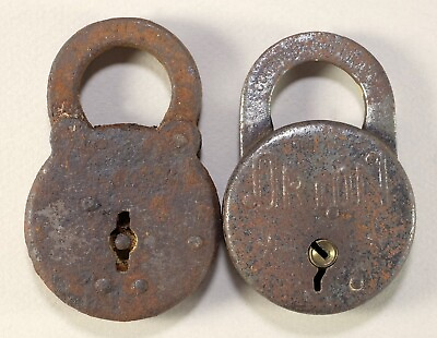 #ad 2 Antique Locks Padlocks – Orion amp; Yale Late 1800s or Early 1900s