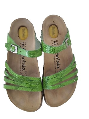 #ad Betula by Birkenstock Green Size 7 Leather Sandals