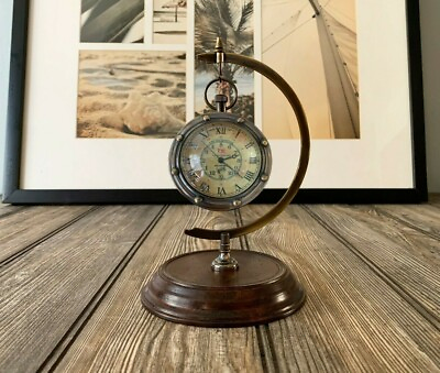 Titanic Porthole Optical Glass Nautical Desk Timer Clock