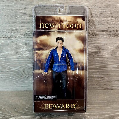 #ad 2009 NECA Twilight Saga New Moon Action Figure EDWARD CULLEN Vampire Blue Shirt