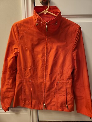 #ad EUC Basler Orange Windbreaker Rain Jacket French Size 36