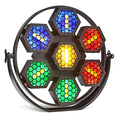 #ad 350W 7 COB LED 63 RGBW LED Mini Retro Par Light DMX512 DJ Stage Party Lighting