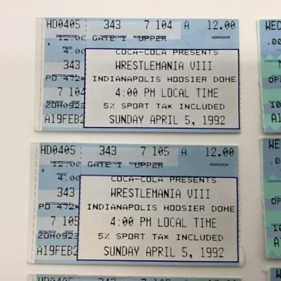 WWF Wrestlemania VIII 8 ticket Stub RARE Hogan Sid Macho Man Flair WWE aew
