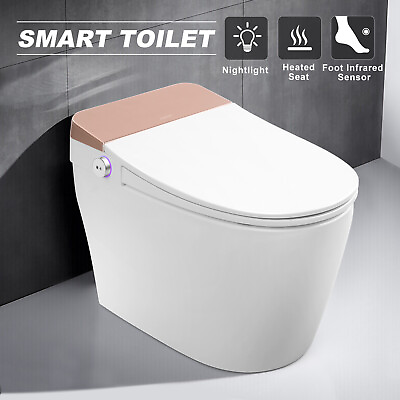 New Modern Smart Toilet One Piece Heated Seat Foot Sensor Auto Flush Night Light