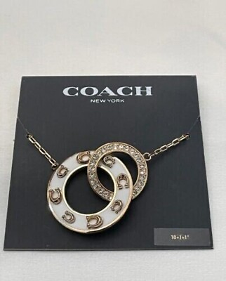 COACH Gold Necklace 1 New 24in Adjustable Brass Plated Jewelry Womens Fashion