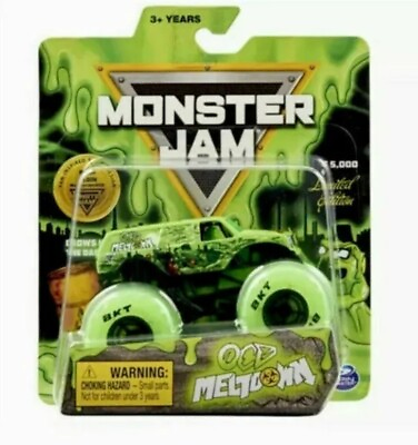 #ad 2021 Monster Jam Monster Truck OCD MELTDOWN LIMITED 1 5000 GLOW IN DARK TIRES