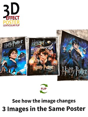 #ad Harry potter 3D Lenticular Flip Effect 3 Images Changes3 In One