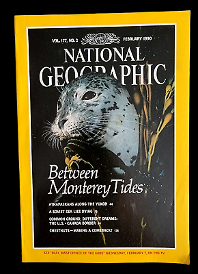 #ad VTG National Geographic Magazine February 1990 Monterey Tides Chestnuts