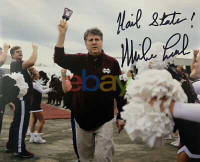 MIKE LEACH signed 8x10 PHOTO MISSISSIPPI STATE COACH AUTOGRAPH reprint