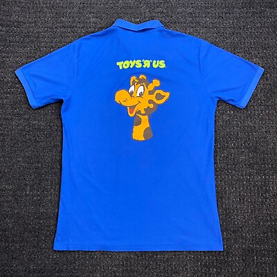 Vintage Toys R Us Staff Employee Collared Shirt Blue Crest XL Geoffrey Giraffe