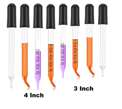#ad 8Pc Assorted Kit of Essential Oils Medicine Art Eye Glass Pipette Dropper