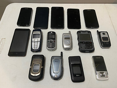 Lot of 15 Mixed Models Nokia Samsung Moto *PARTS ONLY* Fast Shipping