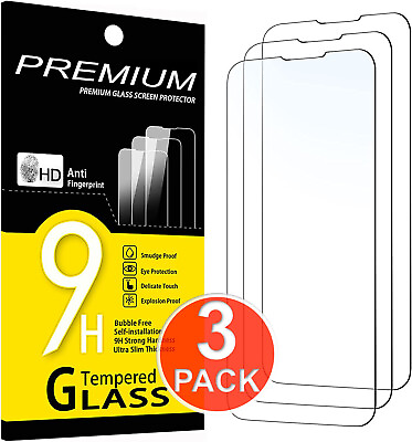 #ad 3X Tempered Glass Screen Protector For iPhone 15 14 13 12 11 Pro Max XS XR 8 7 6
