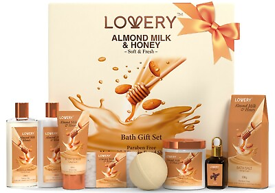 #ad Bath Gift Set Almond Milk and Honey Spa Kit Birthday Gift