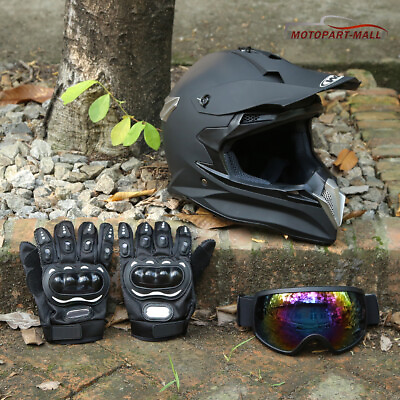 #ad Helmet DOT ATV Dirt Bike Motocross UTV Adult Motorcycle Gloves Off Road Racing