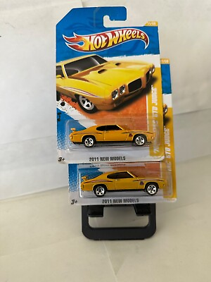 #ad Hot Wheels Lot 2x 2011 New Models #x27;70 Pontiac GTO Judge Yellow #11 50 P76