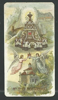 Holy card antique of Virgin de Montserrat image pieuse santino estampa